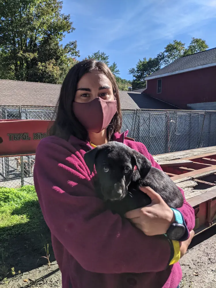 Danielle holding Gracie on adoption day.