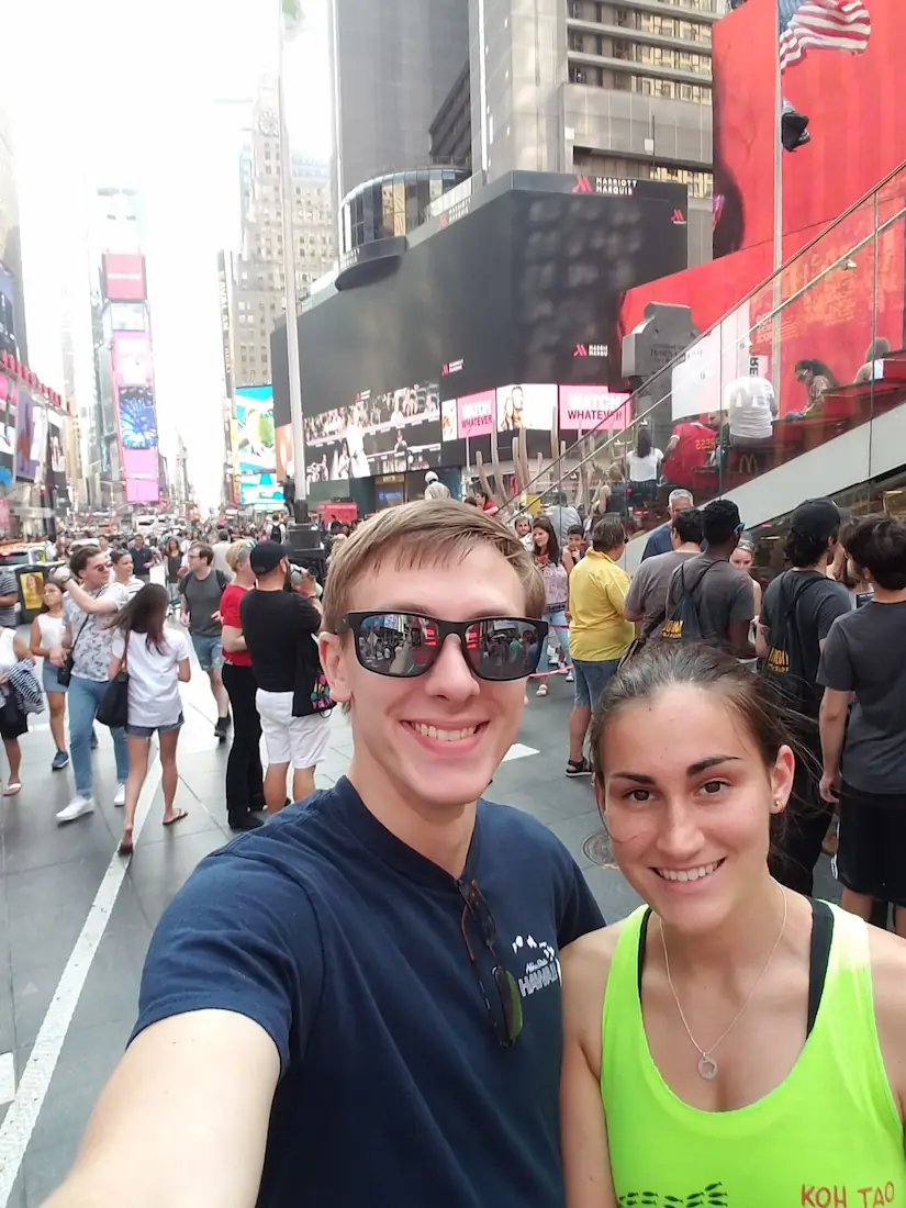 Danielle and Quentin in NYC times square.